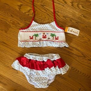 Smocked girls bathing suit. NWT